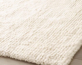 Alfombra de lana neozelandesa anudada a mano: decoración minimalista blanca para el hogar
