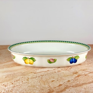 Villeroy & Boch - Cacerola ovalada de 13 x 9 pulgadas, diseño clásico de frutas, utensilios de cocina provenzales de lujo