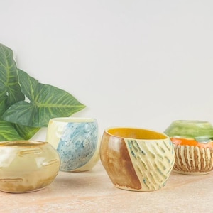 Macetas de cerámica vintage / Macetas de cerámica artesanal / Macetas de gres hechas a mano para cactus