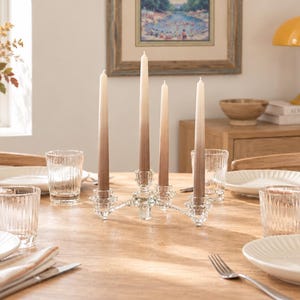 Vintage Glas Kerzenleuchter | Mehrfachkegelhalter-Mittelstück | Runder Tisch Esszimmer Styling