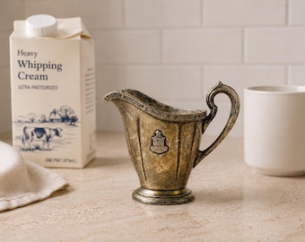 Vintage Silver Creamer | R Wallace Hotel Silver Pitcher | The Stevens Chicago Silver Soldered