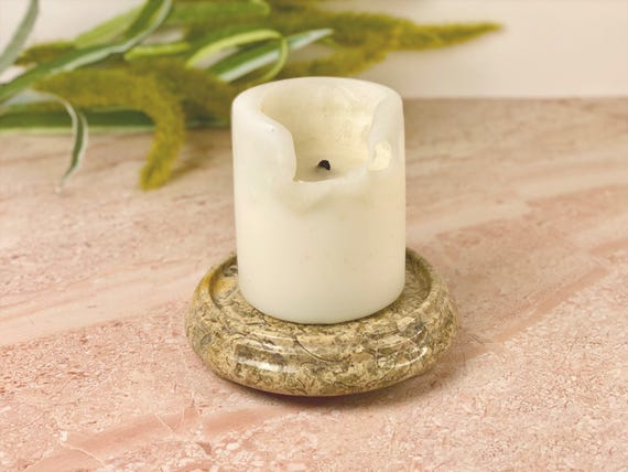 Natural Fossil Stone Pedestal or Candle Holder | Pier 1 Small Display Plinth