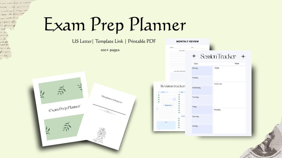 Exam Prep Planner | Study Revision Tracker (digital Download) - Etsy UK