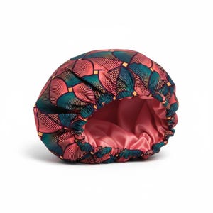 Botanical Silky Satin Bonnet, Double Layer Sleep Cap for Curly Natural Hair