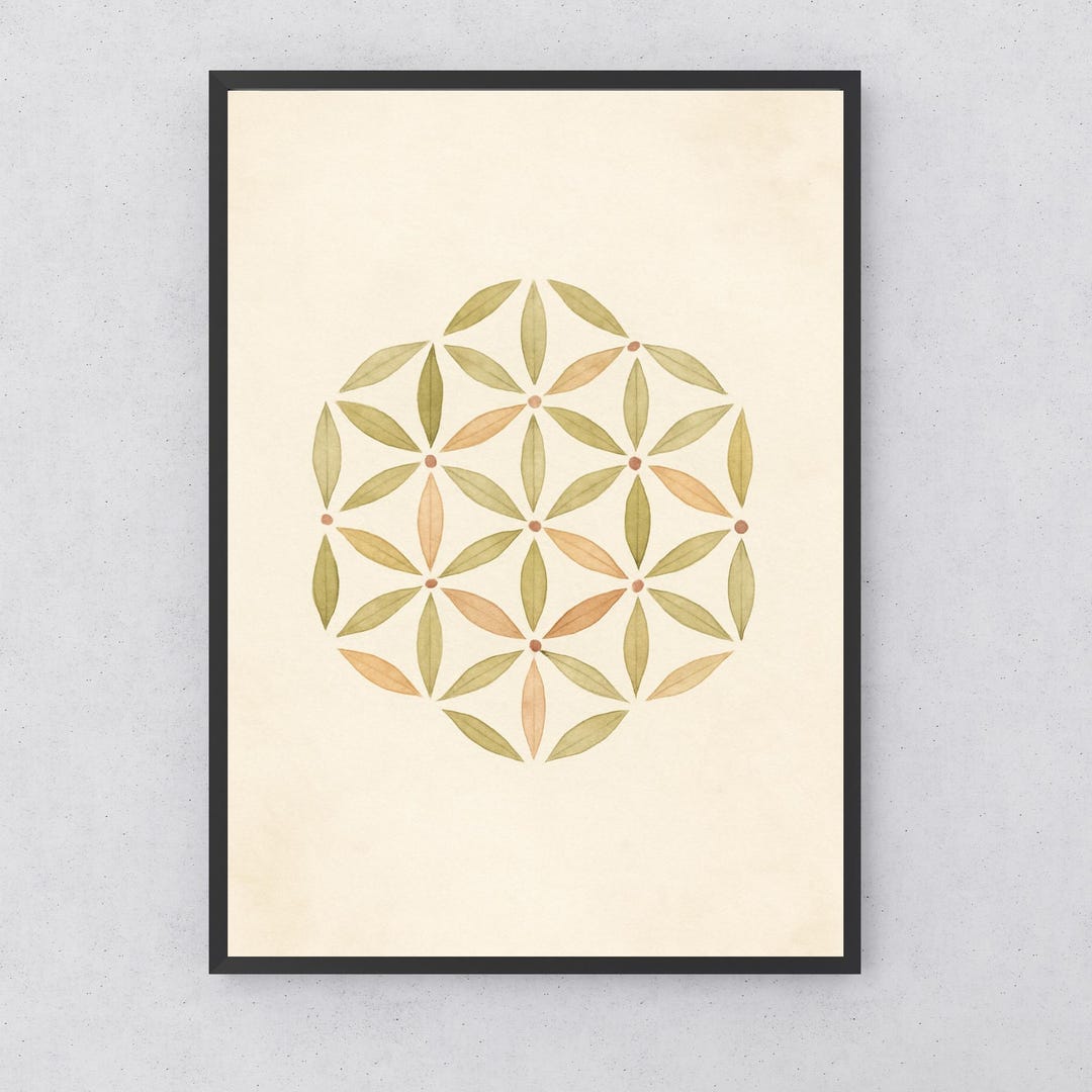 Flower of Life Wall Art | Sacred Geometry Digital Print | Modern Boho ...