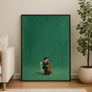 Cello Wall Art Print, Musician Poster Download, Classical Instrument Decor, Watercolor Music Print, Minimal Music Room Art, Digital Artwork