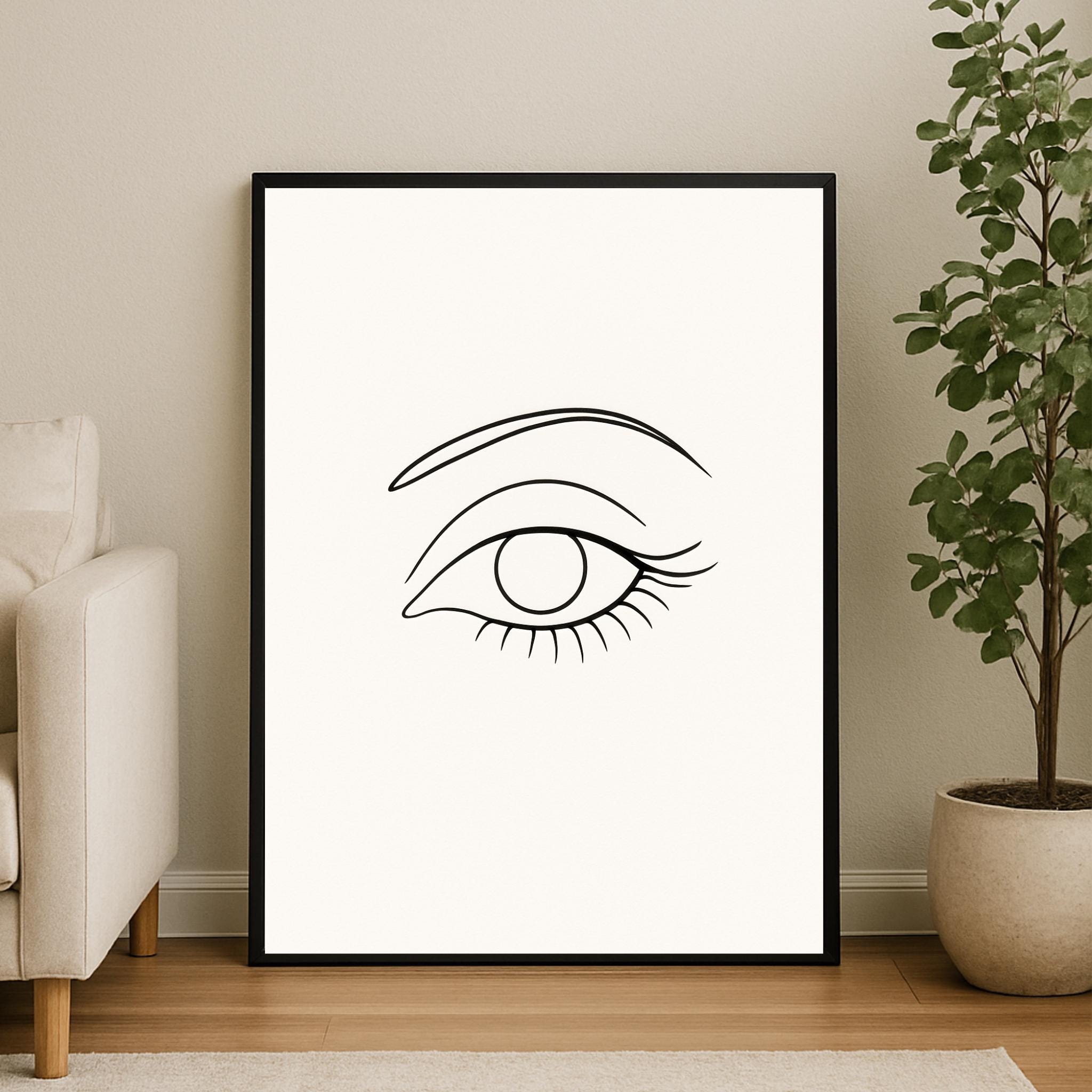 Minimal Augenlinie Druck, Abstrakte One Line Drawing, surreales Gesicht Wandkunst, moderner Boho Druck, Single Line Poster, moderne Galeriedekoration