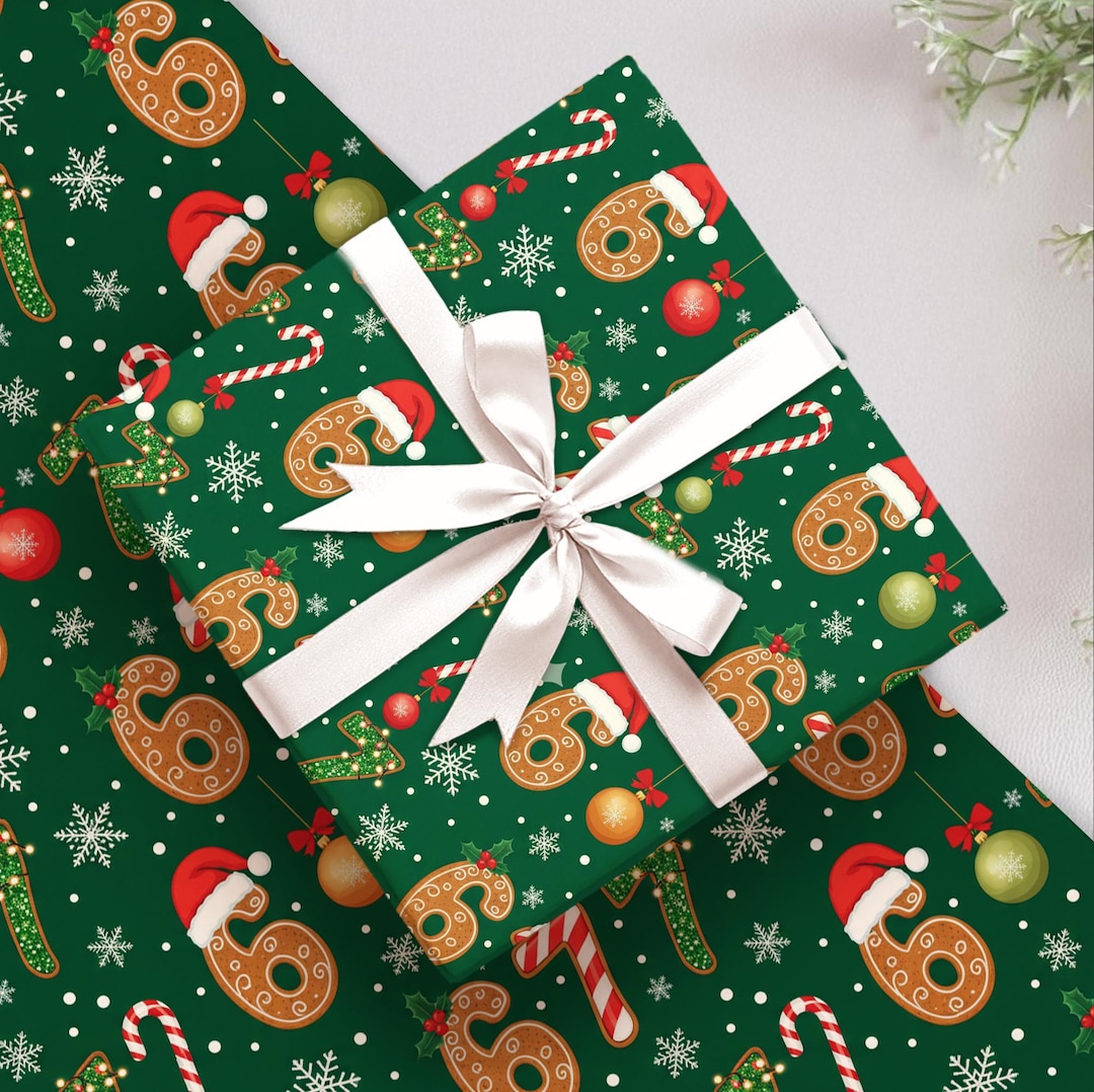 67 Christmas Wrapping Paper, Funny Teen Holiday Gift Wrap, 6 7 Meme ...