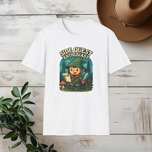Side Quest Enthusiast T-Shirt, Gamer Tee, Adventure Shirt, Unisex Graphic Tee, Geeky Gifts for Gamers