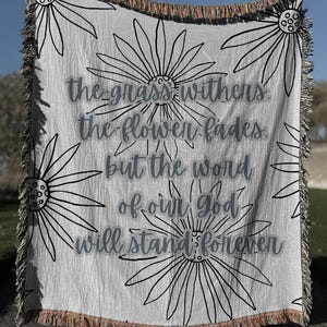Bible Verse Woven Blanket - Christian Throw Blanket - Scripture Blanket - Religious Home Decor - Inspirational Faith Gift - Wall Tapestry