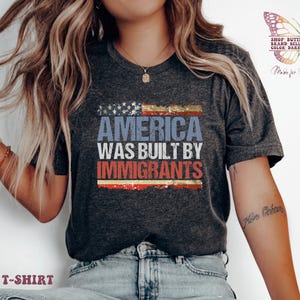 America Was Built By Immigrants Shirt, feminist shirts, feminist shirt, activist shirt, womensclothing, la migra, immigrants shirt, leftist