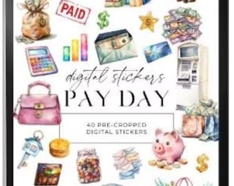 Payday Digital Stickers, Money Planning Stickers, Budget Planner Stickers, Financial Tracking, Printable Stickers,Digital Financial Stickers
