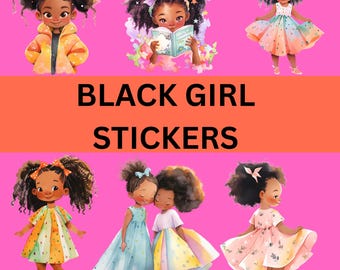 Schwarzes Mädchen Aufkleber, Afrocentric Sticker Pack, Vinyl Aufkleber, Planer Aufkleber, Laptop Aufkleber, Black Pride Aufkleber, Journal Aufkleber