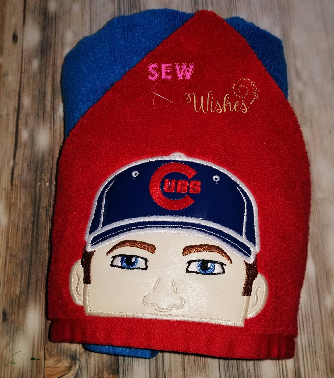 Baseball Player Hooded Bath Towel