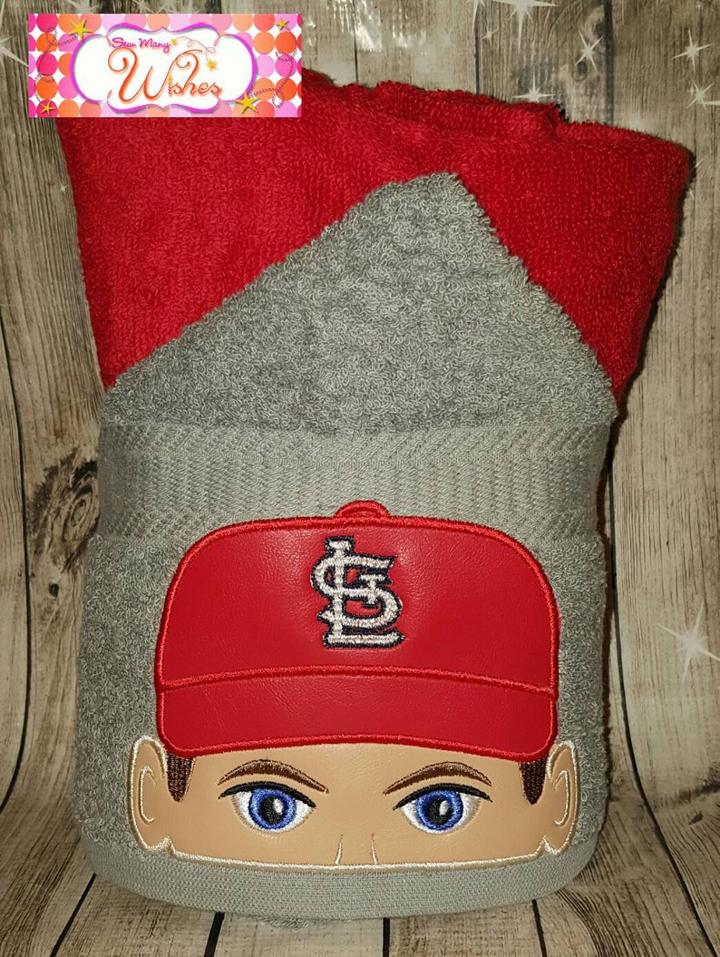 Baseball Player Hooded Towel **free personalization**