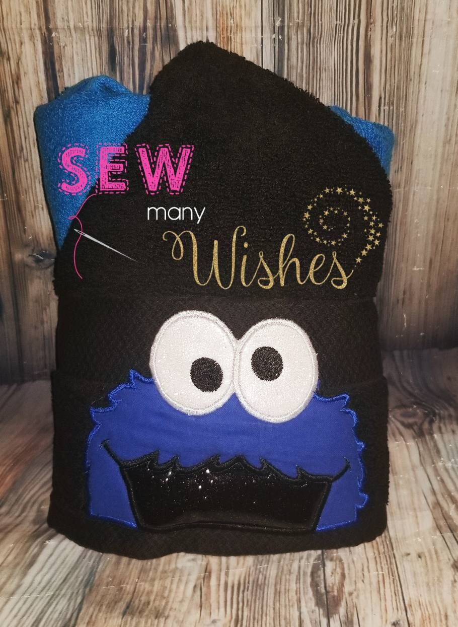 cookie monster hooded towel