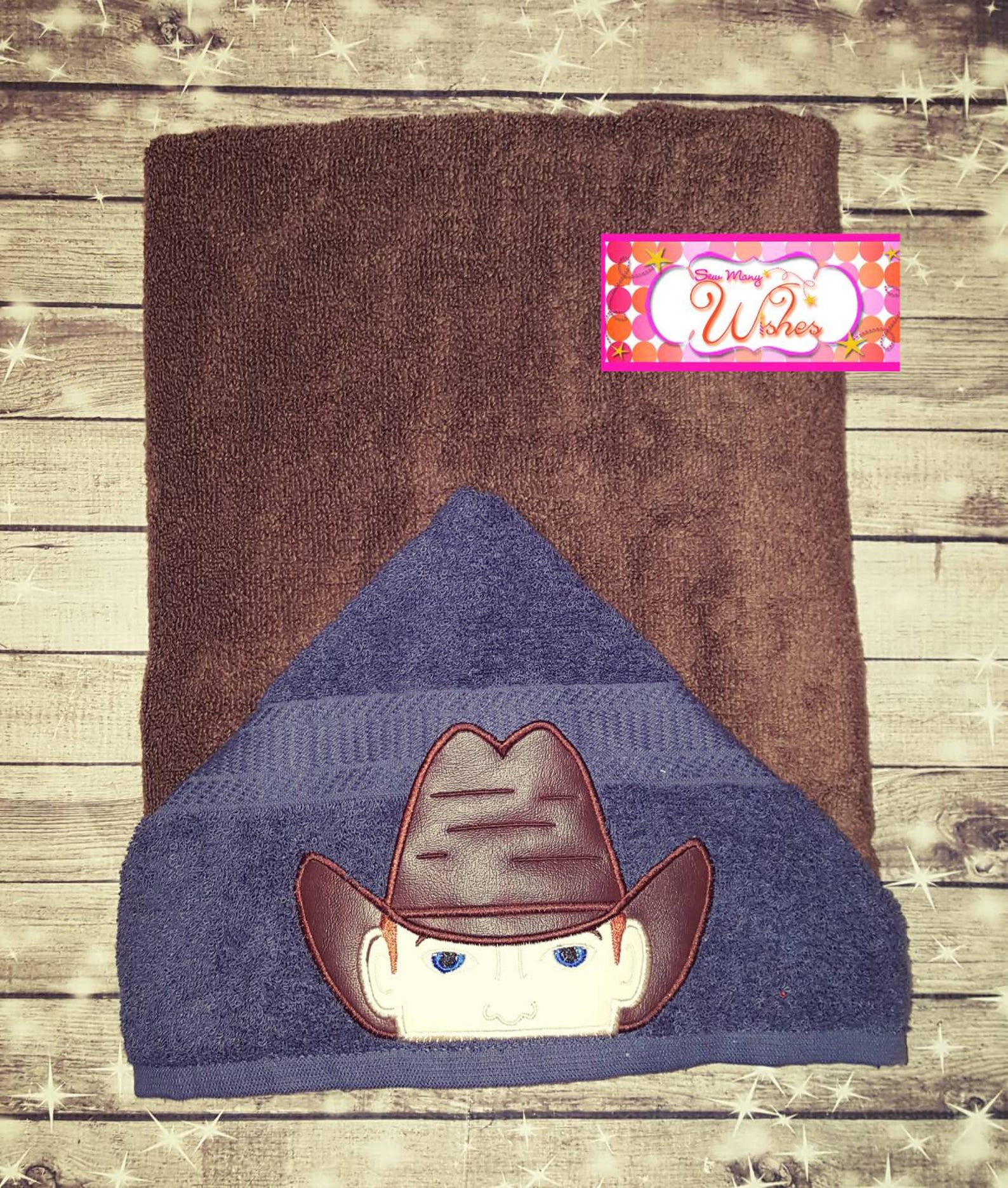 Cowboy Hooded Bath Towel Etsy