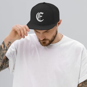 Old English “E” Snapback Hat – Streetwear Cap with Embroidered Letter | YNA Initial Series