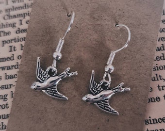 Silver Swallow Earrings