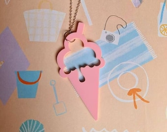 Ice-cream Laser Cut Acrylic Pendant