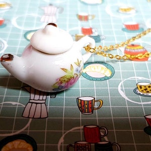 Floral China Teapot Necklace