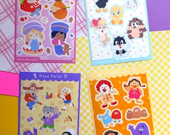 Y2K Sticker Sheets | Nostalgia | Childhood Characters | Cartoon | Decal