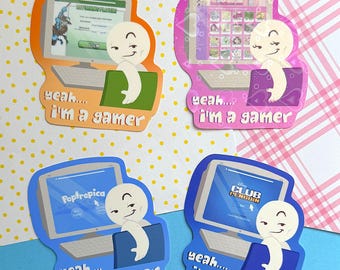 Y2K Gamer Sticker | Computer Games | Poptropica - Club Penguin - Neopets - Girl Go Games | Decal