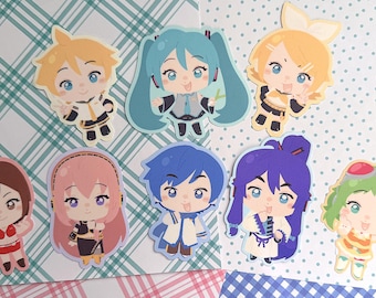 Adesivi Vocaloid 3" / Hatsune Miku / Kagamine Rin & Len / Kaito / Luka / Meiko / Gumi / Gackpo