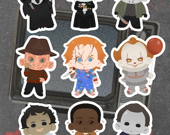 Horror Icons Stickers | Slasher Villain Sticker Decals | Halloween |
