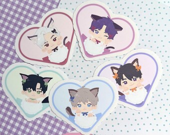 Adesivi Love and Deepspace Cat Maid da 3" / Rafayel - Xavier - Zayne - Sylus - Caleb / LADS Decal