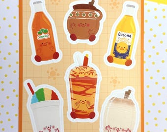 Foglio di adesivi sulle bevande messicane / Cultura / Carino / Kawaii