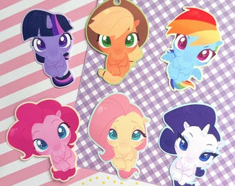 Adesivi My Tiny Pony (MLP) da 3 pollici / Twilight Sparkle / Pinkie Pie / Applejack / Rarity / Rainbow Dash / Fluttershy / Decalcomania