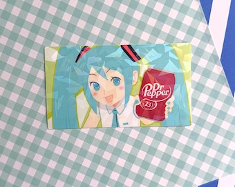 Adesivo per bibita Hatsune Miku Po Pi Po~/ Decalcomania da 7,6 cm / Vocaloid