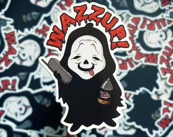 Adesivo Scream di Scary Movie: Adesivo in vinile lucido Wazzup / Adesivo parodia di Ghostface