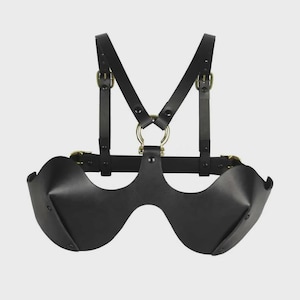 Exklusive leather bra - 24 carat gold details