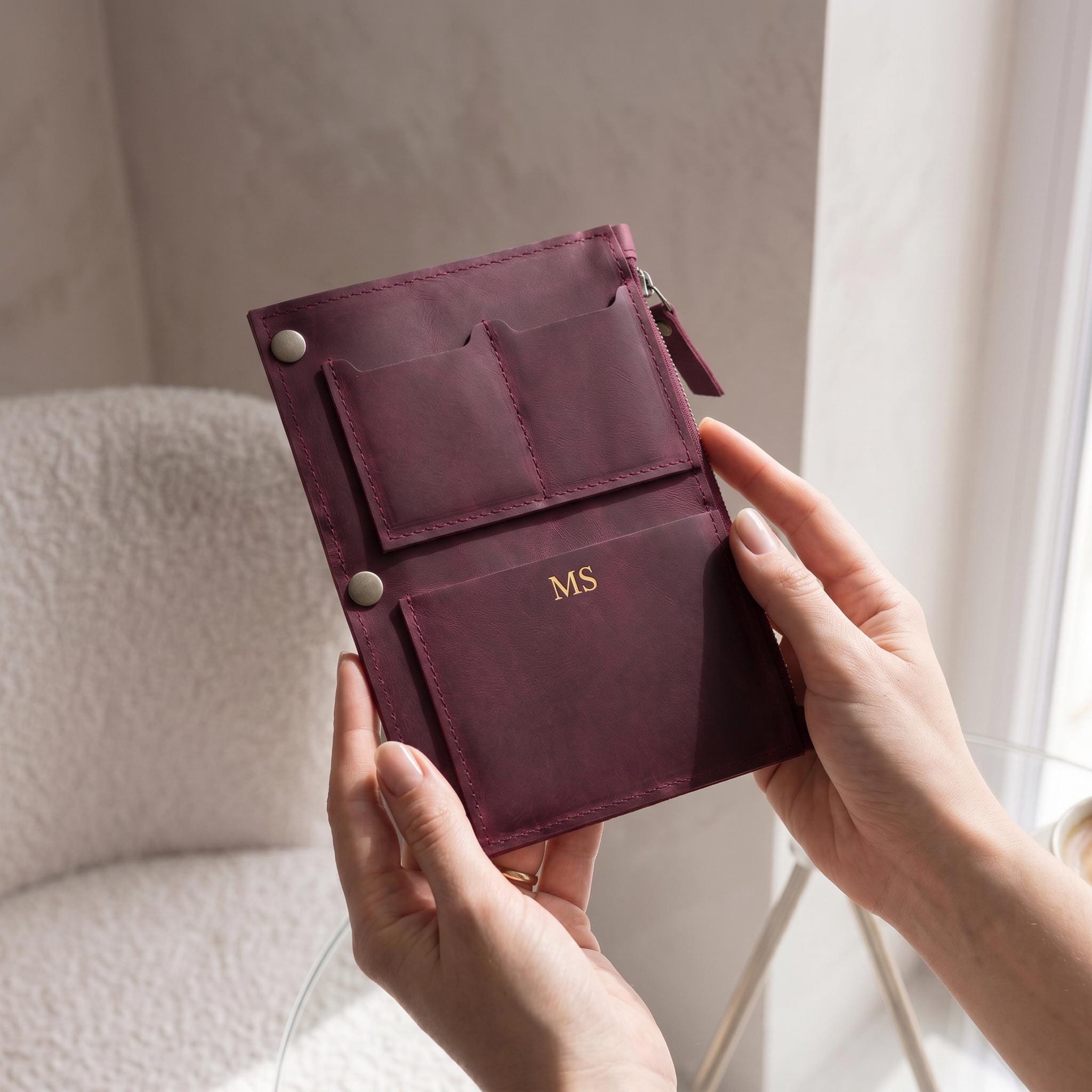 100% Genuine Leather Notebook Insert, Notebook Insert With Zipper ...