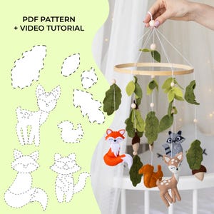 Forest Animal Felt Mobile Patterns, Forest Animal Felt Mobile Pdf, Forest Animal Baby Mobile Pdf, Forest Animal Nursery Mobile Pattern