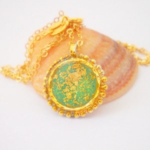Unique Gold Necklace, Unique Pendant Necklace, Small Pendant Necklace, GoldflexNecklace,Mint Necklace, Modern Necklace,  Goldfield Necklace