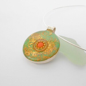 Coral Pendant Necklace, Necklace for Women, Bohemian Necklace, Green Necklace, Silver Gold Necklace, Coral Necklace, Boho Necklace, Silver