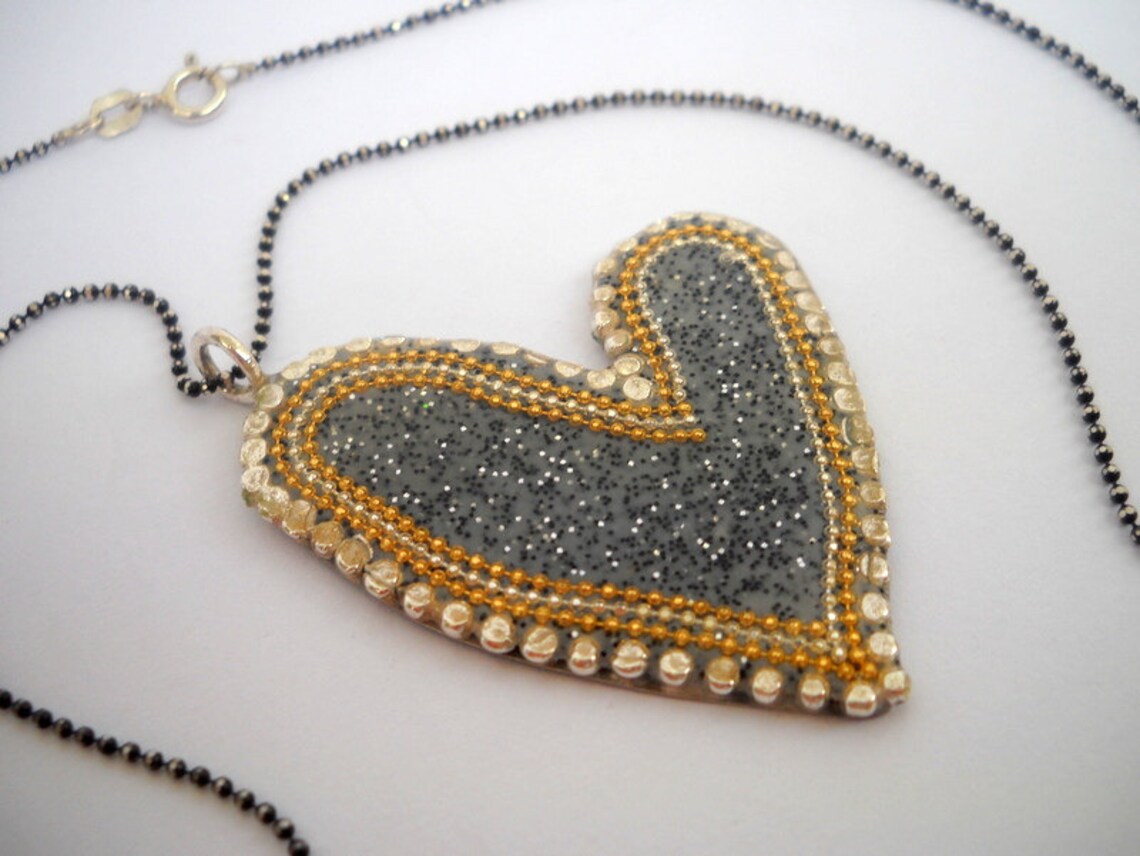 Gold Plated Heart Pendant Necklace For Women - 925 Sterling Silver Couple Heart Jewelry