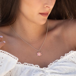 Bat mitzvah gift necklace, Star of David pendant necklace, Judaica jewelry, Bat mitzvah jewelry