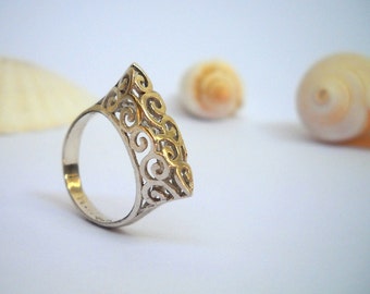 Statement Ring, Boho Ring, Statement jewelry, Chunky Ring, Spirals Ring, Modern Ring, Unique Ring, Bohemian Ring, Silver Rings for Women