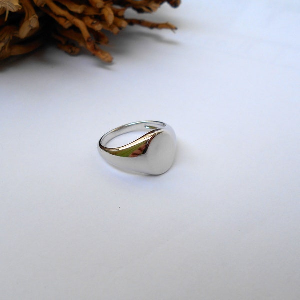 Anillo de Sello De Plata, Anillo De Sello, Anillo De Plata De Ley, Anillo De Signet De Mujeres, Anillo Pinky De Hombres, Anillo De Signet Redondo, Anillo Pinky De Mujer, Anillo De Sello
