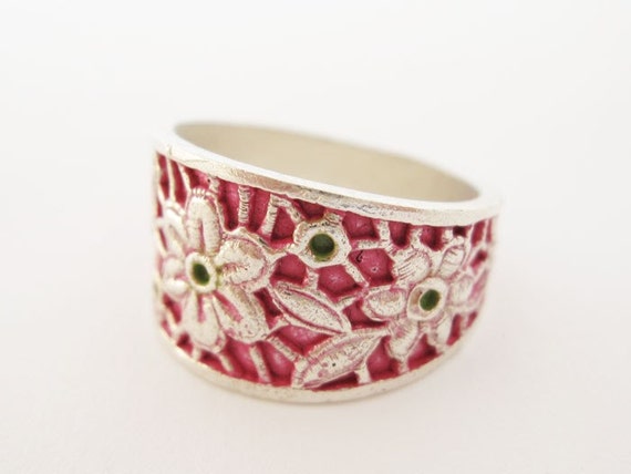 Anillo boho, anillo de plata único, anillo llamativo, anillo de