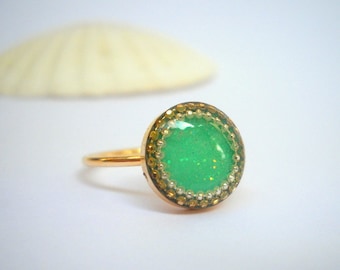 Ring for Women, Mint Ring, Green Ring, Bohemian Ring, Boho Ring, Gold Filled Ring, Unique Ring, Green Gold Ring, Mint Green Ring, Round