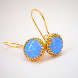 Blue Opal Earrings, Boho Earrings, Elegant Earrings, Gold Earrings , Opal Jewelry, Gold filled Earrings, Earrings for Women, Drop Earrings