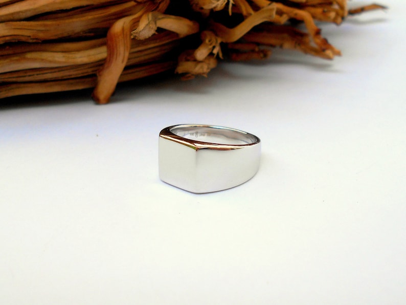 0401~Silver Signet Ring with Stone