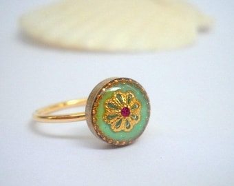 Gold Geburtsblume Ring, Geburtsmonat Blume Ring für Frauen, tolles Geburtstagsgeschenk oder Blume Verlobungsring, Boho Blumenring, einfache Bandring