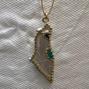 Karte von Israel Anhänger, Israel Karte Halskette, Gold & Silber Anhänger Halskette, Jüdisches Schmuck Geschenk, Geschenk für Jüdische Mutter