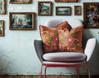 Sierkussenhoes cameliabloesems: katoenen canvas-huisdecoratie